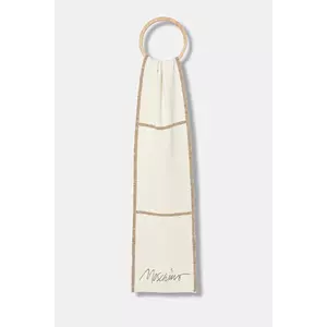 Moschino eșarfă de lână culoarea bej, cu imprimeu, M3351 30843 imagine