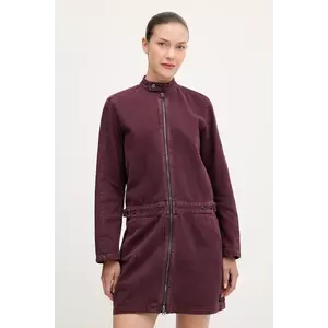 G-Star rochie jeans culoarea bordo, mini, drept, D27009.E078 imagine