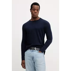 United Colors of Benetton longsleeve din bumbac culoarea alb, uni, 3JE1J19A9 imagine