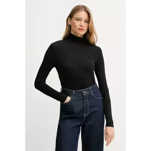 United Colors of Benetton longsleeve culoarea roz, cu guler, 3Z12D2010 imagine