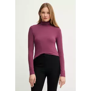 United Colors of Benetton longsleeve culoarea roz, cu guler, 3Z12D2010 imagine