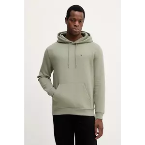 Tommy Jeans bluză culoarea bej, cu glugă, uni, DM0DM20742 imagine