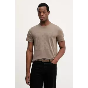 Joop! tricou din bumbac culoarea maro, cu imprimeu, 30047429 imagine