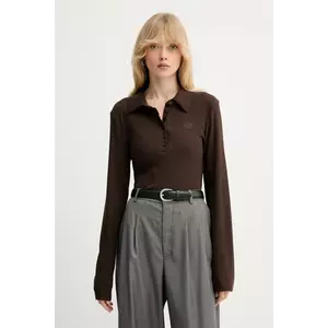 Gestuz longsleeve culoarea maro, 10910690 imagine