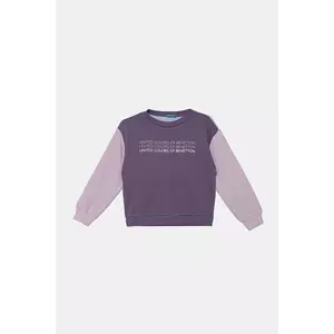 United Colors of Benetton hanorac de bumbac pentru copii culoarea violet, cu imprimeu, 3J68C10Q0 imagine