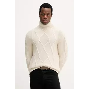 Joop! pulover de lână culoarea bej, cu guler, 30047360 imagine