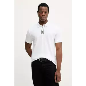 BOSS Green tricou polo culoarea alb, uni, 50549362 imagine