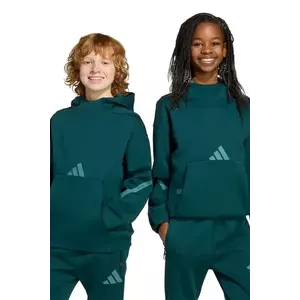 adidas bluză copii culoarea verde, cu glugă, cu imprimeu, JW2420 imagine