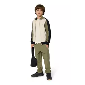 BOSS bluză copii culoarea bej, cu glugă, cu imprimeu, J52322 imagine