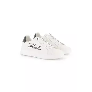 Karl Lagerfeld teniși din piele copii culoarea alb, Z30982 imagine