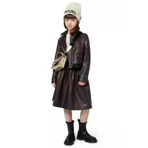 Karl Lagerfeld fustă fete culoarea maro, mini, evazați, Z30593 imagine