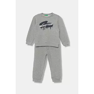 United Colors of Benetton trening de bumbac pentru copii culoarea gri, 3J68GK00S imagine