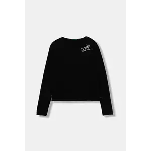 United Colors of Benetton longsleeve copii culoarea negru, 3P4ZC10QF imagine