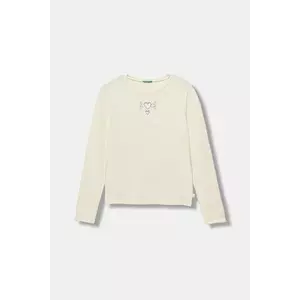 United Colors of Benetton longsleeve copii culoarea bej, 3P4ZC10QF imagine