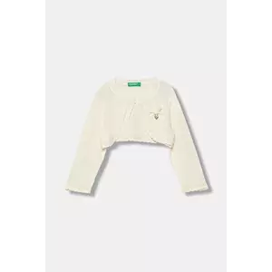 United Colors of Benetton cardigan cu amestec de lână pentru copii culoarea bej, light, 1J1CG500Q imagine