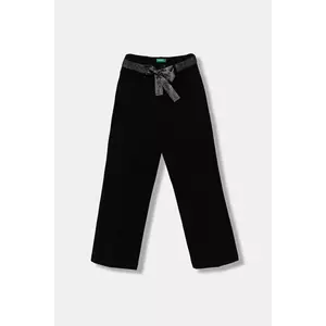 United Colors of Benetton pantaloni copii culoarea negru, uni, 43ZGCF053 imagine