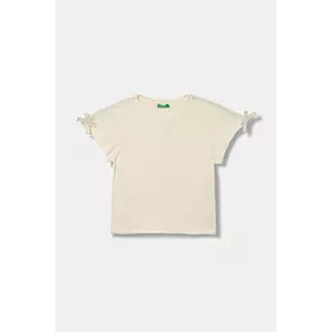 United Colors of Benetton tricou copii culoarea bej, 3P4ZC10QH imagine