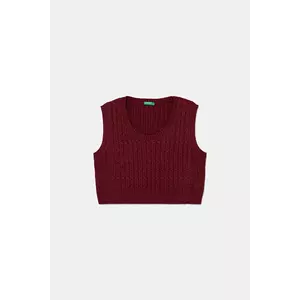 United Colors of Benetton vestă copii culoarea bordo, light, 1D32C108Y imagine