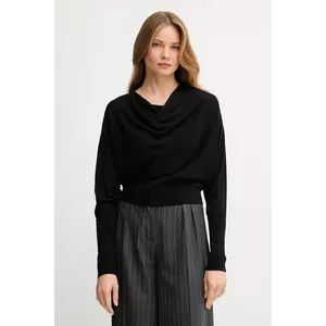 United Colors of Benetton pulover de mătase culoarea negru, light, 1ZRED10E8 imagine