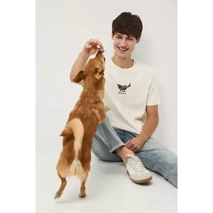 Medicine tricou din bumbac culoarea bej, cu imprimeu imagine