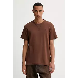 G-Star tricou din bumbac culoarea maro, uni, D24449.D976 imagine