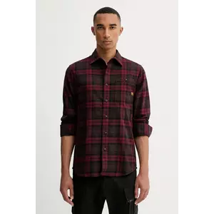 G-Star cămașă din bumbac culoarea bordo, cu guler clasic, slim, D23553.D748 imagine