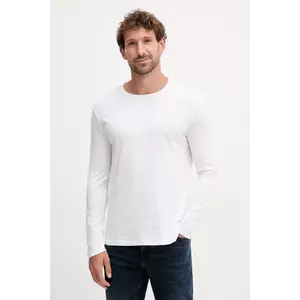 United Colors of Benetton longsleeve din bumbac culoarea alb, uni, 3JE1J19A9 imagine