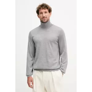 BOSS pulover de lână culoarea gri, light, cu guler, 50468262 imagine
