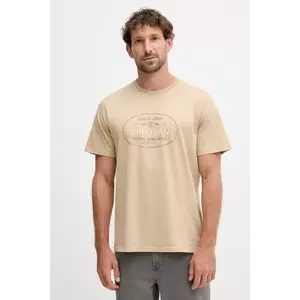 Pepe Jeans tricou din bumbac ANDER barbati, culoarea bej, cu imprimeu, PM509621 imagine