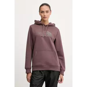 The North Face bluză Drew Peak culoarea bordo, cu glugă, cu imprimeu, NF0A89EHDUK1 imagine