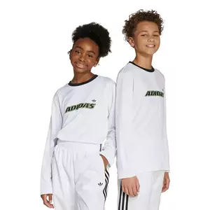 adidas Originals longsleeve copii culoarea alb, cu imprimeu, JV8662 imagine