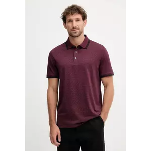 Michael Kors polo de bumbac culoarea maro, cu imprimeu, CS550V85KS imagine
