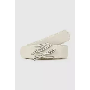 Karl Lagerfeld curea de piele cu două fețe culoarea bej, A4W33022 imagine