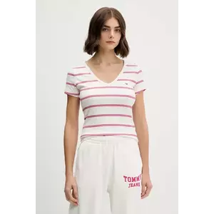 Tommy Jeans tricou culoarea galben, DW0DW17385 imagine