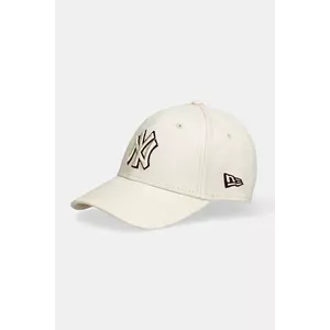 New Era șapcă de baseball din bumbac culoarea bej, 60691405 imagine