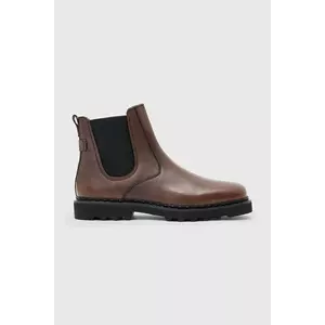 AllSaints ghete chelsea de piele SKIFF CHELSEA BOOT culoarea maro, M025FD imagine