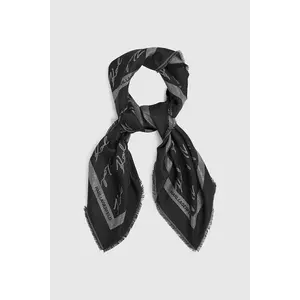 Karl Lagerfeld eșarfă cu mătase rochie neagră cu model pentru femei A4W33034 imagine