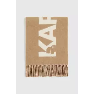 Karl Lagerfeld eșarfă cu lână rochie bej cu model pentru femei A4W33125 imagine