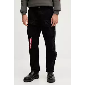 Alpha Industries pantaloni de bumbac pantaloni cargo negri pentru bărbați 148207.03 imagine