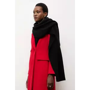 Answear.LAB esarfa de lana culoarea negru, neted imagine