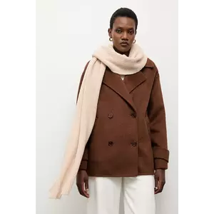 Answear.LAB esarfa de lana culoarea bej, neted imagine