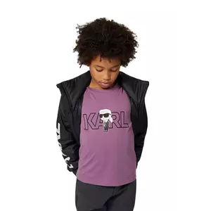 Karl Lagerfeld tricou de bumbac pentru copii culoarea violet, cu imprimeu, Z30956 imagine