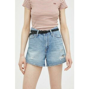 Levi's pantaloni scurți din denim femei, uni, high waist A4695.0001-LightIndig imagine