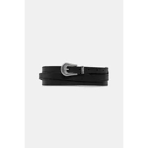 Hoss Intropia curea de piele culoarea negru, 5022313 imagine