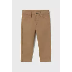Mayoral pantaloni bebe slim fit basic culoarea maro, uni, 563 imagine