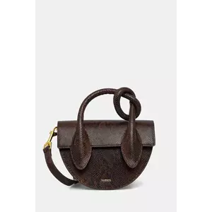 Yuzefi poșetă de piele PRETZEL culoarea maro, YUZPF25-HB-PRZ-L062 imagine