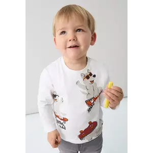 Mayoral longsleeve din bumbac pentru copii culoarea bej, cu imprimeu, 2061 imagine