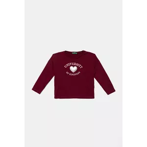 United Colors of Benetton longsleeve din bumbac pentru copii culoarea bordo, 3I1XG10KL imagine