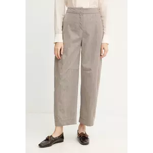 MAX&Co. pantaloni din lână culoarea bej, drept, high waist, 2526136023200 imagine