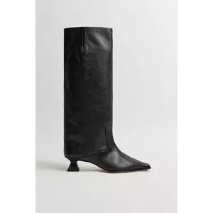 Miista ghete de piele Effie culoarea negru, cu toc drept, MI_5871 imagine